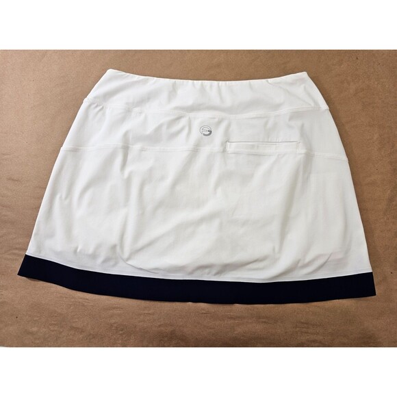 GC Women's L Foray Golf White & Navy Color block Golf Skort Skirt with Shorts - Picture 6 of 8